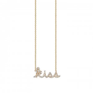 Gold & Pave Diamond Kiss Necklace