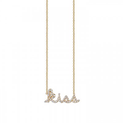 Gold & Pave Diamond Kiss Necklace