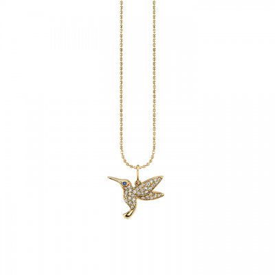 Gold & Diamond Large Hummingbird Charm