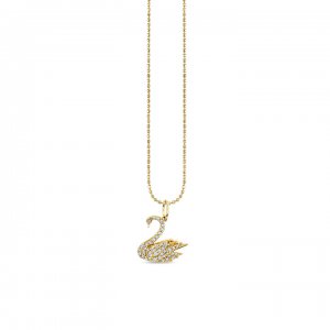 Gold & Diamond Swan Charm