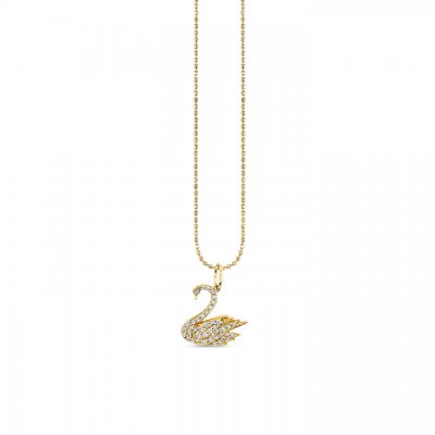 Gold & Diamond Swan Charm