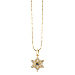 Gold & Diamond Star of David Charm