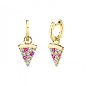 Gold & Diamond Pizza Slice Hoops