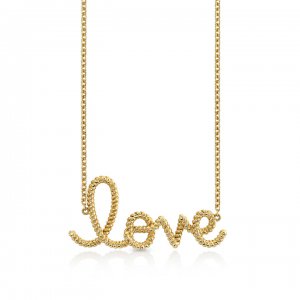 Pure Gold Extra Large Love Script Rope Necklace