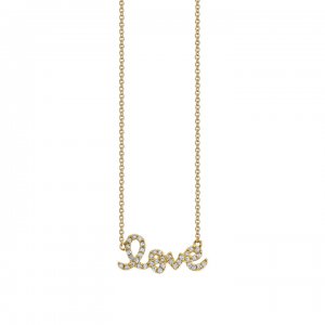 Gold & Diamond Small Love Necklace