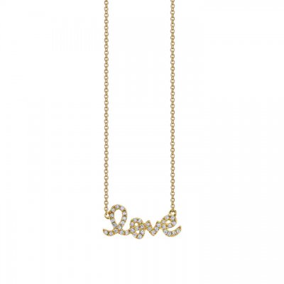 Gold & Diamond Small Love Necklace