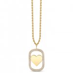 Gold & Diamond Large Heart Open Icon Charm