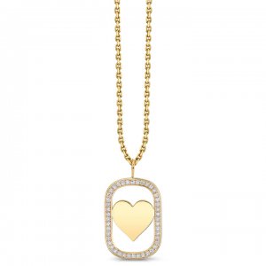 Gold & Diamond Large Heart Open Icon Charm