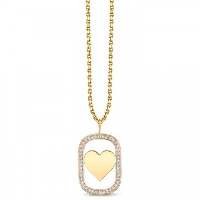 Gold & Diamond Large Heart Open Icon Charm