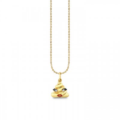 Gold & Diamond Poop Charm