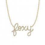 Gold & Diamond Large Foxy Script Necklace