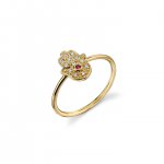 Gold & Diamond Hamsa Ring