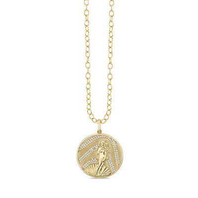 Gold & Diamond Birth of Venus Coin Charm