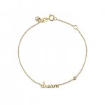 Gold Plated Sterling Silver Dream Bracelet with Bezel Set Diamond