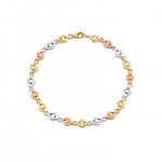 Tri-Tone Gold Evil Eye Link Bracelet