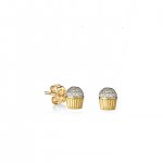 Gold & Diamond Cupcake Stud