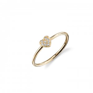 Gold & Diamond Mini Heart Ring