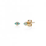 Gold & Enamel Mini Evil Eye Stud