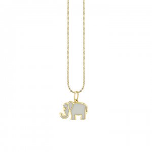 Gold & Enamel Elephant Charm