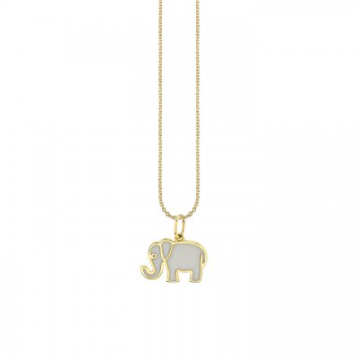 Gold & Enamel Elephant Charm