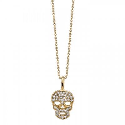 Men's Collection Gold & Diamond Mini Skull Charm