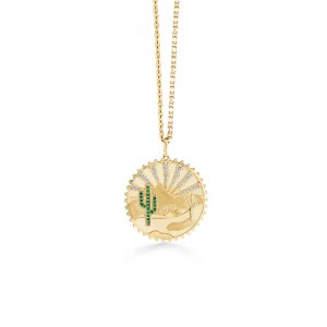 Gold & Diamond Desert Coin Charm