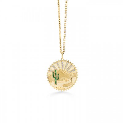 Gold & Diamond Desert Coin Charm