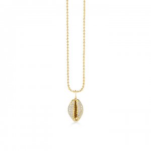 Gold & Diamond Cowrie Shell Charm