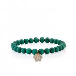 Gold & Diamond Large Paw Print on Malachite