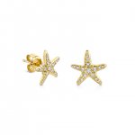 Gold & Diamond Starfish Stud