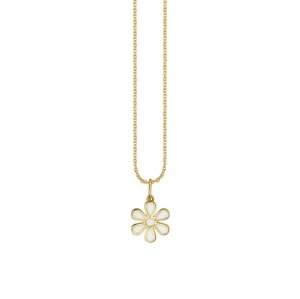 Gold & Enamel Flower Charm