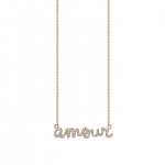 Gold & Pave Diamond Amour Necklace