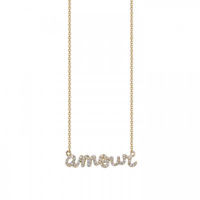 Gold & Pave Diamond Amour Necklace