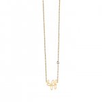 Gold Plated Sterling Silver BFF Necklace with Bezel-Set Diamond