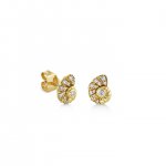 Gold & Diamond Nautilus Shell Stud