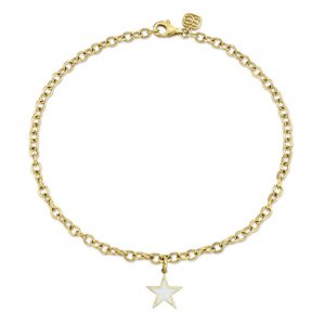 Gold & Enamel Star Anklet