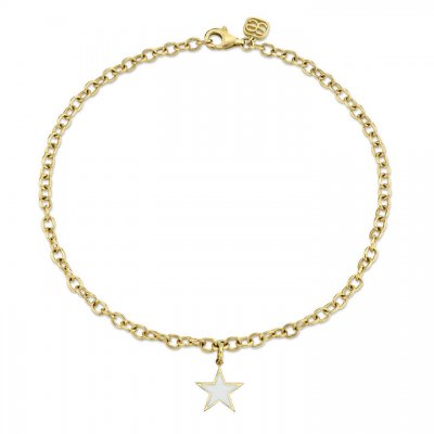 Gold & Enamel Star Anklet