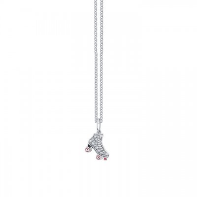 Little Loves Gold & Diamond Roller Skate Necklace