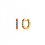 Gold Rainbow Huggie Hoops