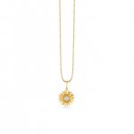 Gold & Diamond Fluted Sunburst Compass Charm