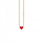 Gold & Enamel Mini Heart Necklace