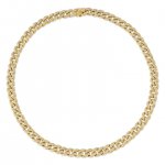 Gold & Pave Small Diamond Link Necklace