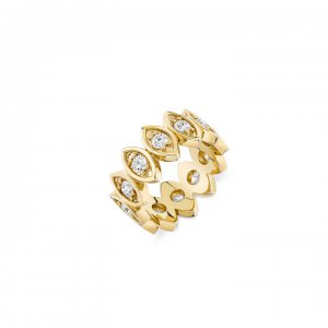 Gold & Diamond Large Marquise Eye Eternity Ring