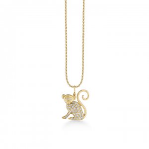 Gold & Diamond Monkey Charm