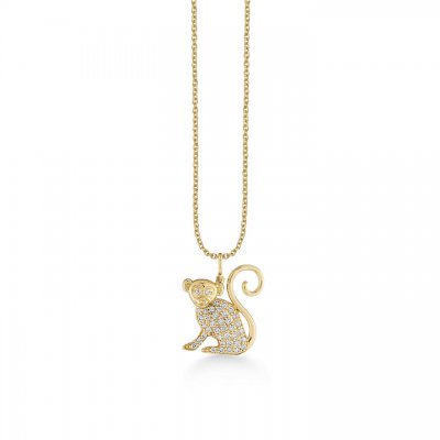 Gold & Diamond Monkey Charm