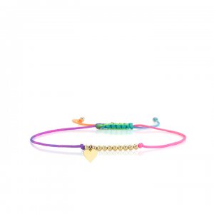 Pure Gold Tiny Heart Cord Bracelet