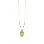 Gold & Rainbow Mini Hamsa Charm