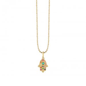 Gold & Rainbow Mini Hamsa Charm