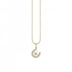 Gold & Diamond Starburst Horseshoe Charm