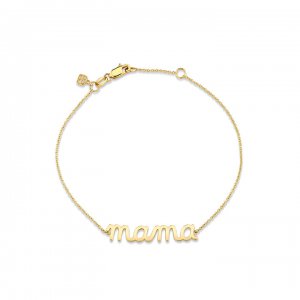 Pure Gold Mama Script Bracelet